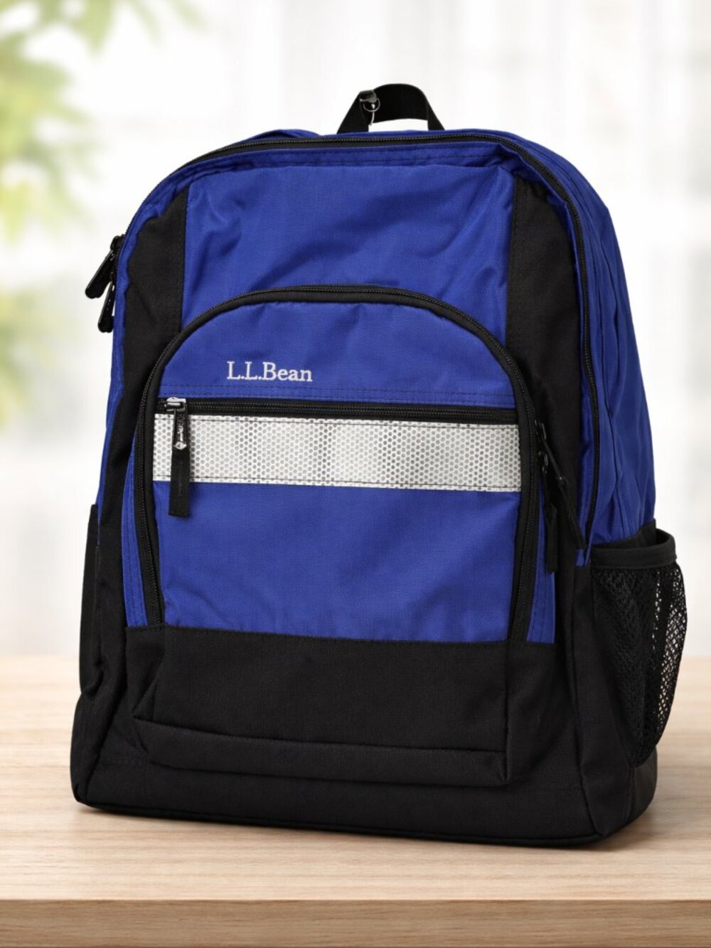 L.L.Bean Junior Book Pack Backpack Blue Black Reflective NWOT Kids School Bag